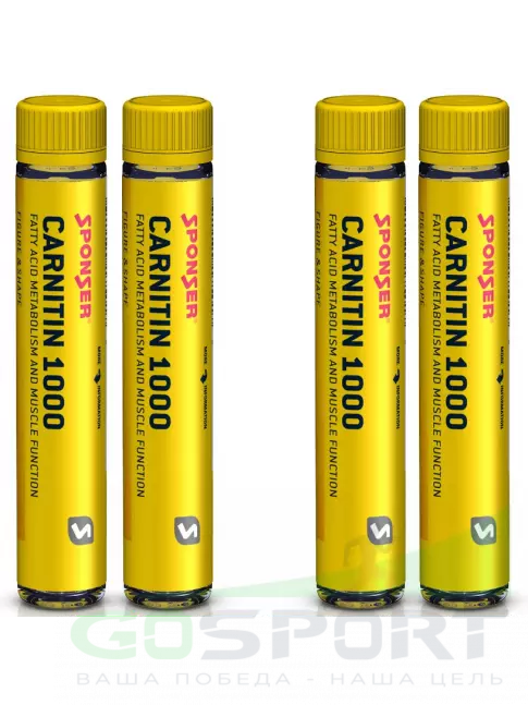 L-Карнитин жидкий SPONSER L-CARNITINE 1000 TRINKAMPULLE 4 x 25 мл, Персик