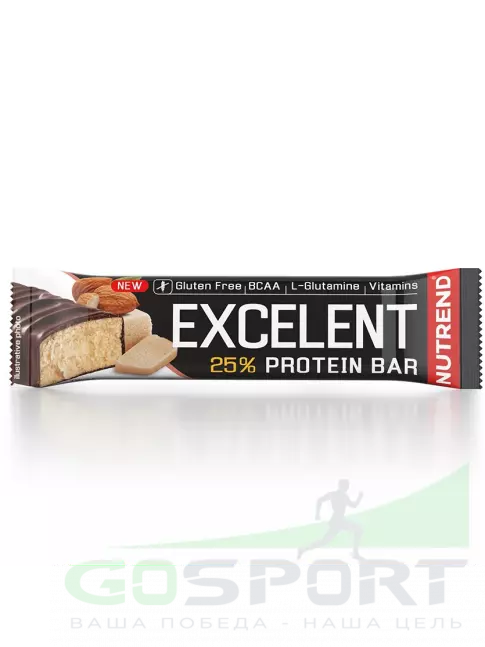 Протеиновый батончик NUTREND Excelent Protein Bar 85 г, Марципан с миндалем Протеиновый батончик NUTREND Excelent Protein Bar 85 г, Марципан с миндалем