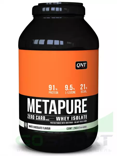 Изолят протеина QNT METAPURE ZERO CARB 2000 г, Белый шоколад Изолят протеина QNT METAPURE ZERO CARB 2000 г, Белый шоколад