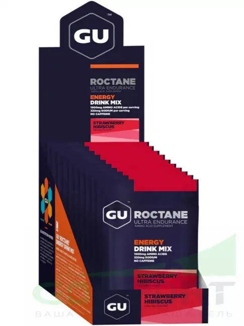 Изотоник GU Energy Labs GU ROCTANE ENERGY DRINK MIX 10 x 65 г, Клубника - Гибискус Изотоник GU Energy Labs GU ROCTANE ENERGY DRINK MIX 10 x 65 г, Клубника - Гибискус
