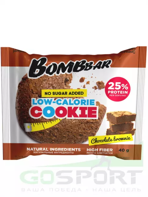 Протеиновый батончик BombBar Protein cookie 4 x 40 г, Шоколадный брауни Протеиновый батончик BombBar Protein cookie 4 x 40 г, Шоколадный брауни