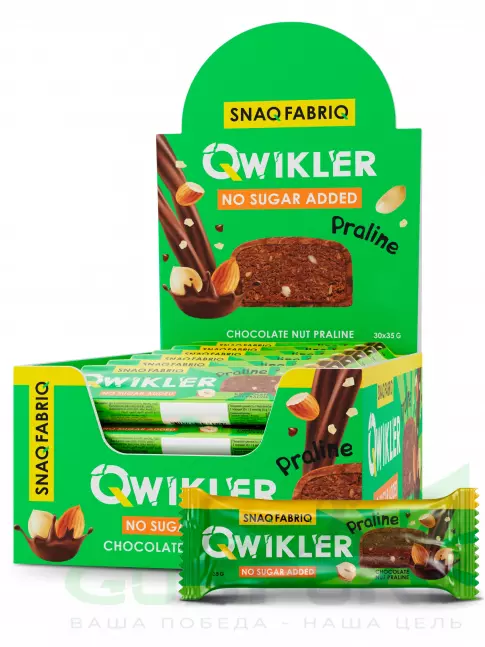Протеиновый батончик SNAQ FABRIQ Шоколадный батончик QWIKLER 30 x 35 г, Шоколадно-ореховое пралине Протеиновый батончик SNAQ FABRIQ Шоколадный батончик QWIKLER 30 x 35 г, Шоколадно-ореховое пралине