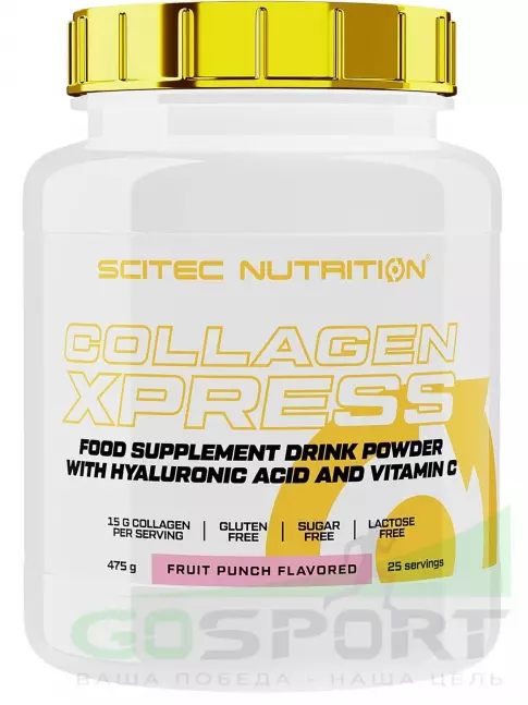 Коллаген гидролизованный Scitec Nutrition Collagen Xpress 475 г, Фруктовый пунш Коллаген гидролизованный Scitec Nutrition Collagen Xpress 475 г, Фруктовый пунш