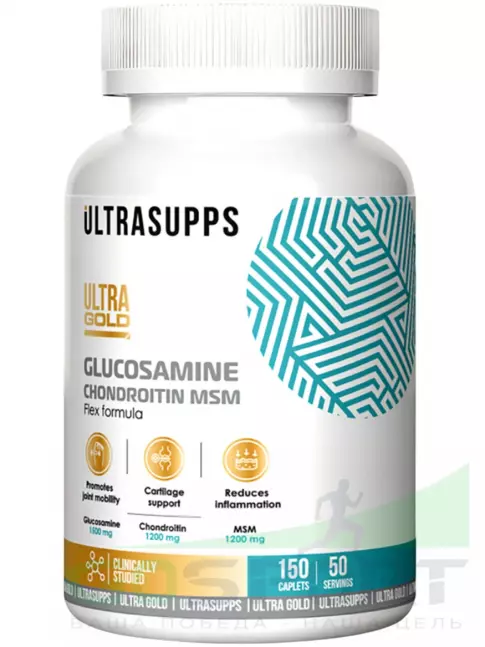 Глюкозамин хондроитин UltraSupps Glucosamine & Chondroitin & MSM 150 таблеток