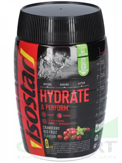 Изотоник Isostar Hydrate & Perform 400 г, Клюква Изотоник Isostar Hydrate & Perform 400 г, Клюква