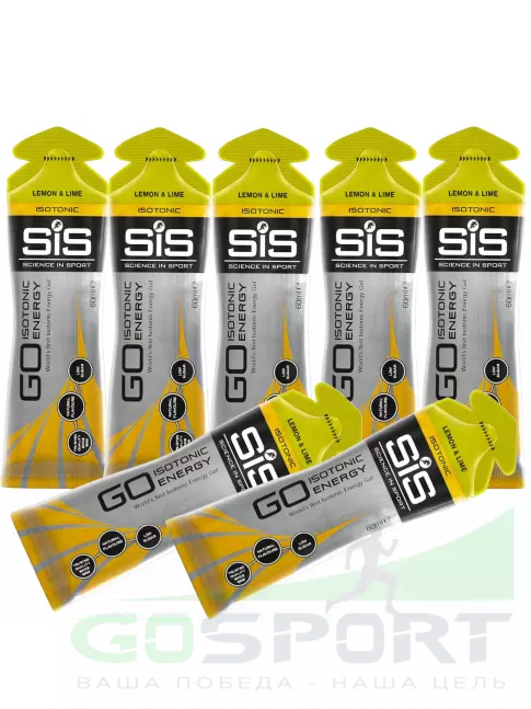 Гель питьевой SCIENCE IN SPORT (SiS) GO Isotonic Energy Gels 7 x 60 мл, Лимон-Лайм Гель питьевой SCIENCE IN SPORT (SiS) GO Isotonic Energy Gels 7 x 60 мл, Лимон-Лайм