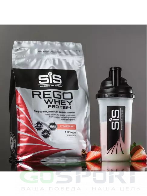 Комплексный протеин SCIENCE IN SPORT (SiS) REGO Whey Protein 1350 г, Клубника Комплексный протеин SCIENCE IN SPORT (SiS) REGO Whey Protein 1350 г, Клубника