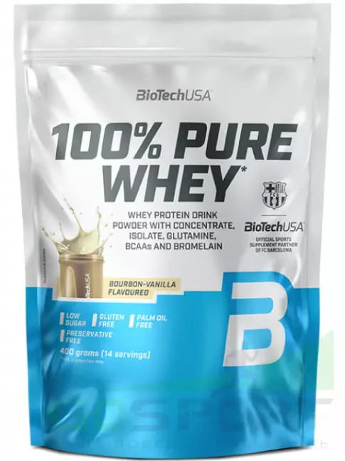 Сывороточный протеин BioTechUSA 100% Pure Whey 400 г, Бурбонская ваниль Сывороточный протеин BioTechUSA 100% Pure Whey 400 г, Бурбонская ваниль