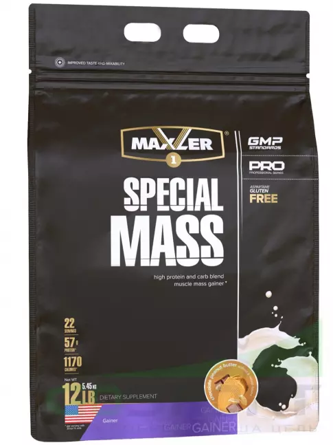 Гейнер MAXLER Special Mass Gainer 5450 г, Шоколадно-арахисовая паста Гейнер MAXLER Special Mass Gainer 5450 г, Шоколадно-арахисовая паста