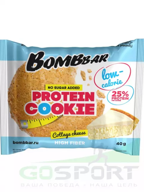 Протеиновый батончик BombBar Protein cookie 12 x 40 г, Творожный