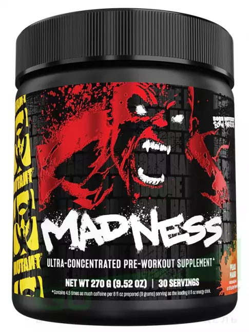 Предтреник в порошке Mutant Madness 270 г, Персик - Манго Предтреник в порошке Mutant Madness 270 г, Персик - Манго