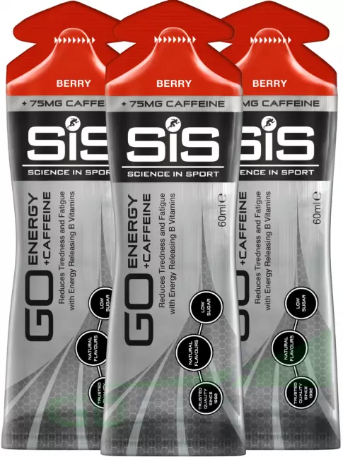 Гель питьевой SCIENCE IN SPORT (SiS) GO Energy 75 mg Caffeine 3 x 60 мл, Ягоды Гель питьевой SCIENCE IN SPORT (SiS) GO Energy 75 mg Caffeine 3 x 60 мл, Ягоды