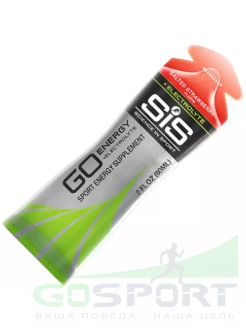 Гель питьевой SCIENCE IN SPORT (SiS) Go Energy + Electrolyte Gels 6 x 60 мл, Солёная клубника Гель питьевой SCIENCE IN SPORT (SiS) Go Energy + Electrolyte Gels 6 x 60 мл, Солёная клубника