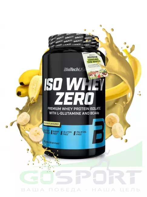 Изолят протеина BioTechUSA Iso Whey Zero 908 г, Банан Изолят протеина BioTechUSA Iso Whey Zero 908 г, Банан
