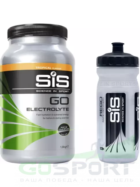 Изотоник SCIENCE IN SPORT (SiS) GO Electrolyte + Бутылочка прозрачная Тропические фрукты №2 Изотоник SCIENCE IN SPORT (SiS) GO Electrolyte + Бутылочка прозрачная Тропические фрукты №2