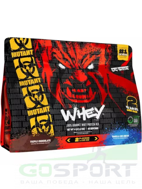 Сывороточный протеин Mutant Whey 1800 г, Тройной Шоколад - Ванильное Мороженое