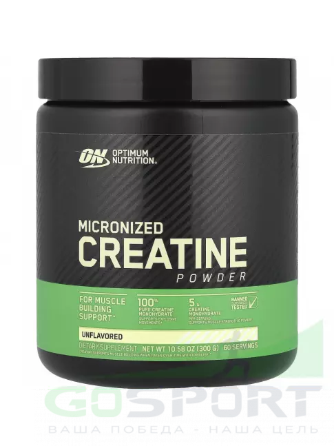 Микронизированный креатин Optimum Nutrition Creatine Micronized Powder 300 г, Натуральный Микронизированный креатин Optimum Nutrition Creatine Micronized Powder 300 г, Натуральный