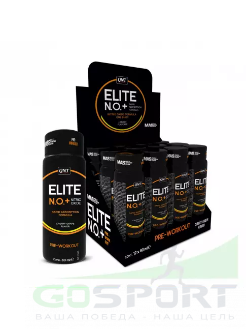 NO-Бустеры QNT ELITE NO+ (PRE-WORKOUT) caffeine 12 шотов, вишня - виноград NO-Бустеры QNT ELITE NO+ (PRE-WORKOUT) caffeine 12 шотов, вишня - виноград