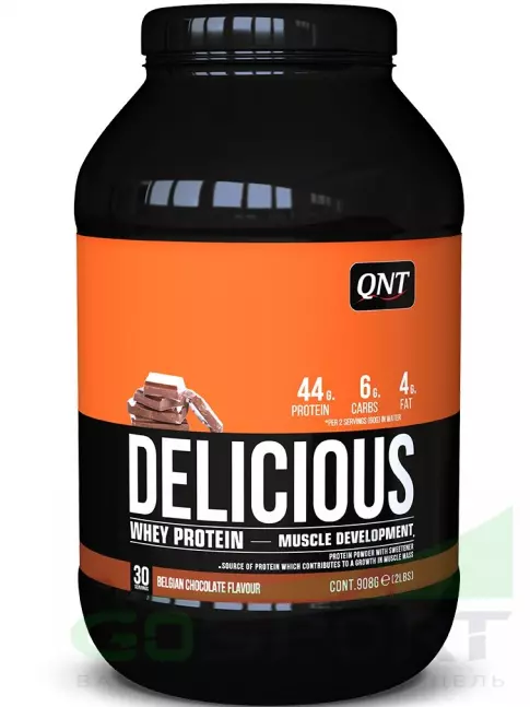 Комплексный протеин QNT DELICIOUS WHEY PROTEIN POWDER 908 г, Бельгийский шоколад