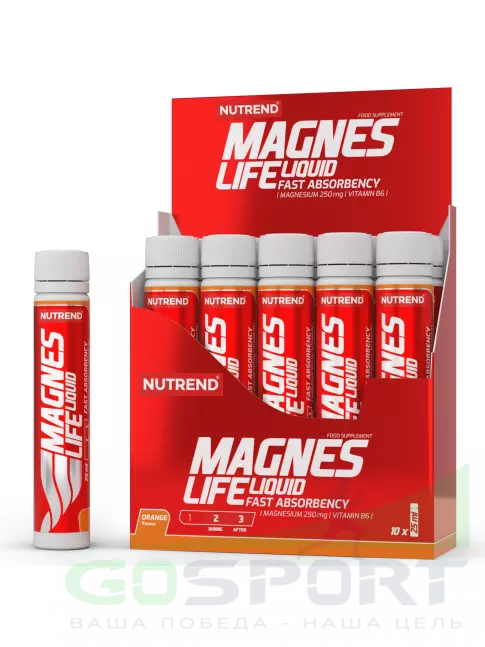 Магний NUTREND MagnesLife 10 х 25 мл, Апельсин Магний NUTREND MagnesLife 10 х 25 мл, Апельсин