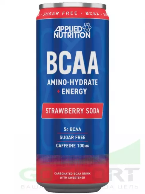 Жидкие BCAA APPLIED NUTRITION BCAA - Functional Drink CANS 330 мл, Клубничная Содовая Жидкие BCAA APPLIED NUTRITION BCAA - Functional Drink CANS 330 мл, Клубничная Содовая
