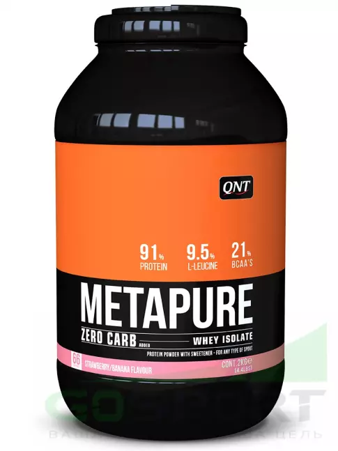 Изолят протеина QNT METAPURE ZERO CARB 2000 г, Клубника-банан Изолят протеина QNT METAPURE ZERO CARB 2000 г, Клубника-банан