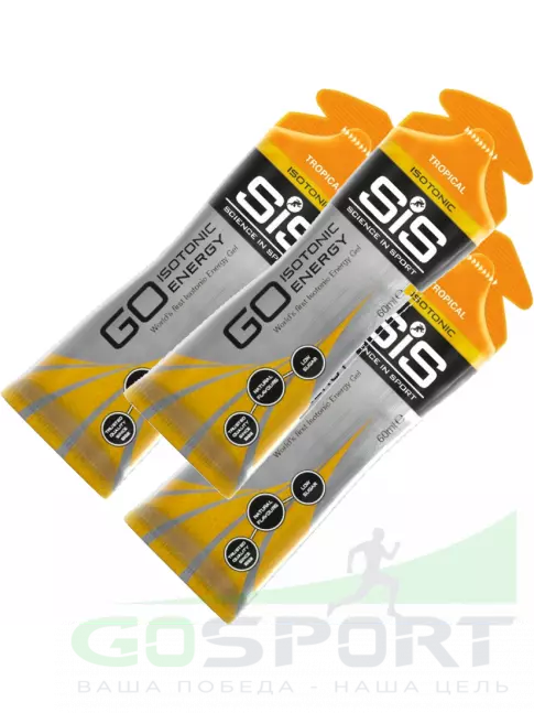 Гель питьевой SCIENCE IN SPORT (SiS) GO Isotonic Energy Gels 3 x 60 мл, Тропик