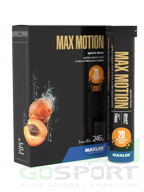 Изотоник MAXLER Max Motion Effervescent 3х20 шипучек, Абрикос Изотоник MAXLER Max Motion Effervescent 3х20 шипучек, Абрикос