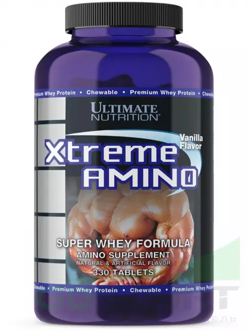 Аминокислоты Ultimate Nutrition Xtreme Amino Super 330 жевательных таблеток, Ваниль Аминокислоты Ultimate Nutrition Xtreme Amino Super 330 жевательных таблеток, Ваниль