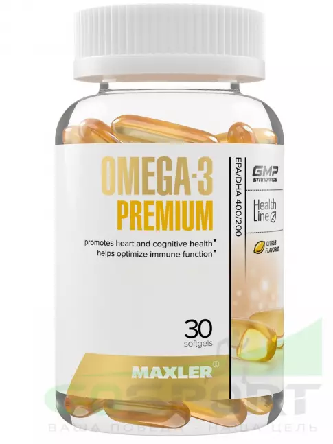 Омега-3 MAXLER Omega-3 Premium 30 капсул Омега-3 MAXLER Omega-3 Premium 30 капсул