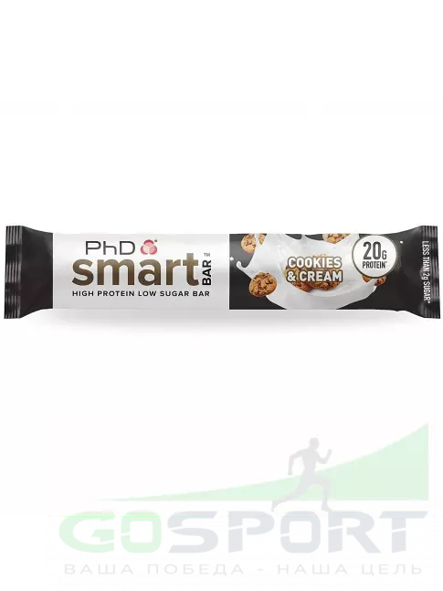 Протеиновый батончик PhD Nutrition Smart Bar 64 г, Печенье и Сливки Протеиновый батончик PhD Nutrition Smart Bar 64 г, Печенье и Сливки