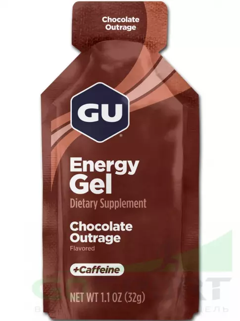 Гель питьевой GU Energy Labs Energy Gel 20 mg caffeine 24 x 32 г, Шоколадное безумие