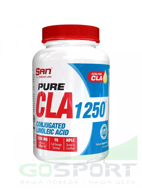 CLA, КЛА SAN Pure CLA 1250 90 капсул CLA, КЛА SAN Pure CLA 1250 90 капсул