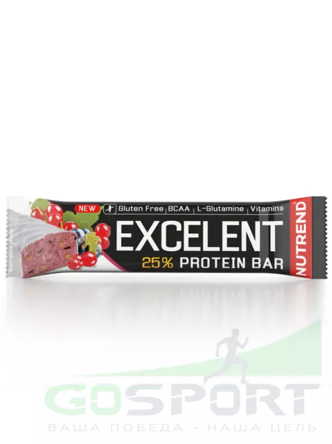 Протеиновый батончик NUTREND Excelent Protein Bar 85 г, Черная смородина-Клюква
