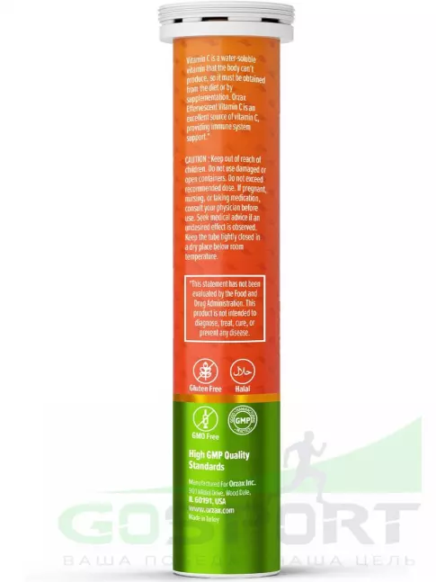 Витамин C Orzax Vitamin C 1000 mg Effervescent 20 шипучих таблеток Витамин C Orzax Vitamin C 1000 mg Effervescent 20 шипучих таблеток