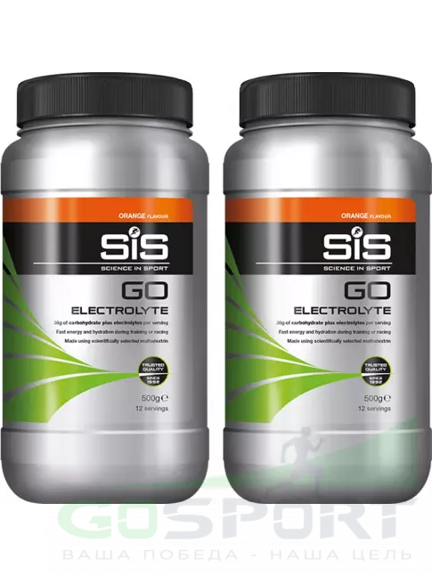Изотоник SCIENCE IN SPORT (SiS) GO Electrolyte Powder 2 x 500 г, Апельсин Изотоник SCIENCE IN SPORT (SiS) GO Electrolyte Powder 2 x 500 г, Апельсин