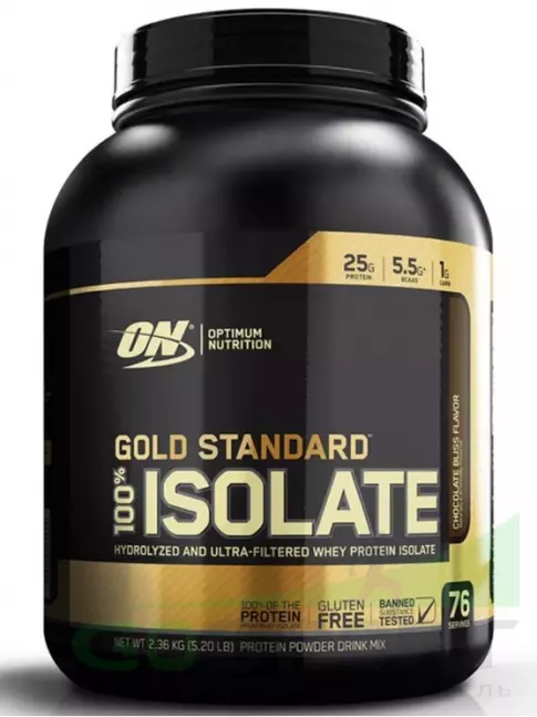 Изолят протеина Optimum Nutrition 100% Isolate Gold Standard 2360 г, Шоколадное блаженство Изолят протеина Optimum Nutrition 100% Isolate Gold Standard 2360 г, Шоколадное блаженство