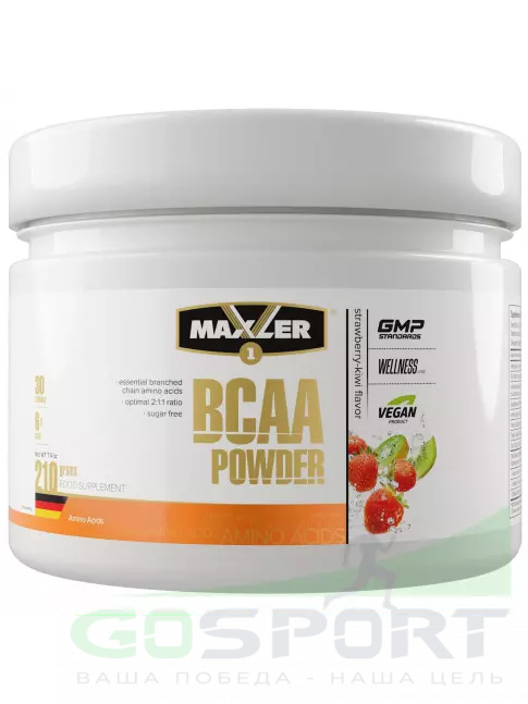 BCAA MAXLER BCAA Powder 6000 mg 2:1:1 Sugar Free EU 210 г, Клубника - Киви BCAA MAXLER BCAA Powder 6000 mg 2:1:1 Sugar Free EU 210 г, Клубника - Киви