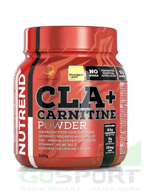 CLA, КЛА NUTREND CLA + CARNITINE POWDER 300 г, Ананас - Груша CLA, КЛА NUTREND CLA + CARNITINE POWDER 300 г, Ананас - Груша