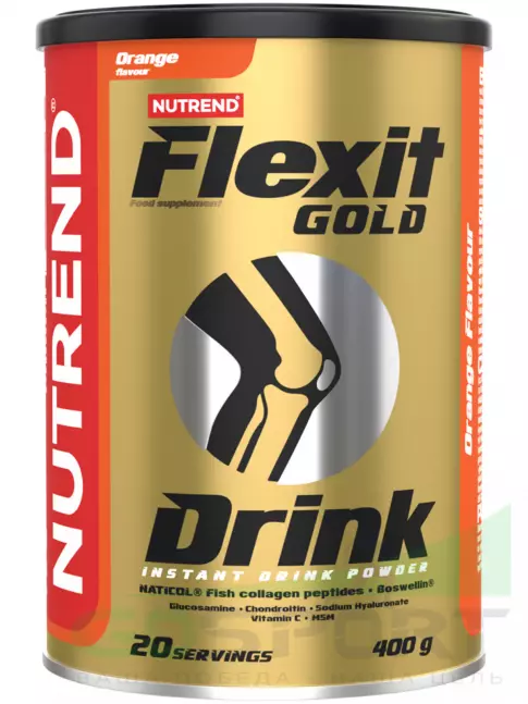 Комплекс хондропротекторов NUTREND Flexit Gold Drink 400 г, Апельсин Комплекс хондропротекторов NUTREND Flexit Gold Drink 400 г, Апельсин