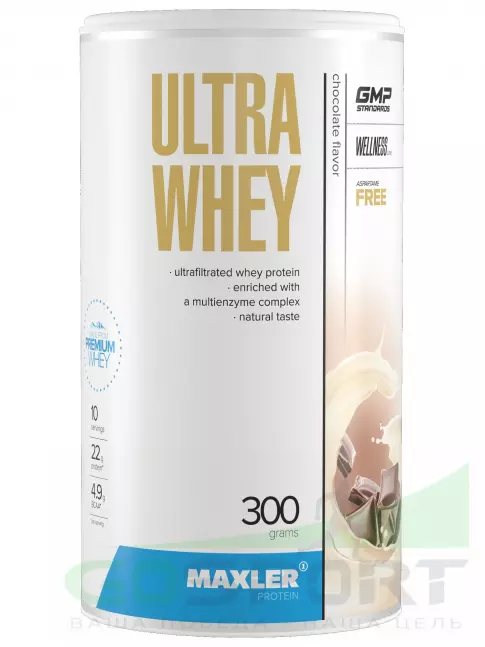 Сывороточный протеин MAXLER Ultra Whey 300 г, Шоколад Сывороточный протеин MAXLER Ultra Whey 300 г, Шоколад