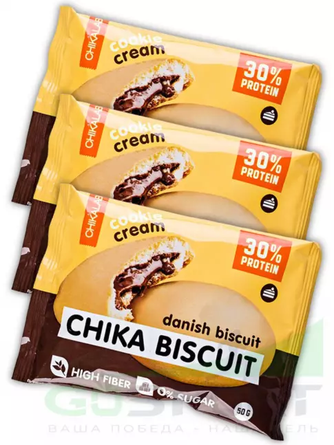 Протеиновый батончик Chikalab Бисквитное печенье Chika Biscuit 3 х 50, Датский бисквит Протеиновый батончик Chikalab Бисквитное печенье Chika Biscuit 3 х 50, Датский бисквит