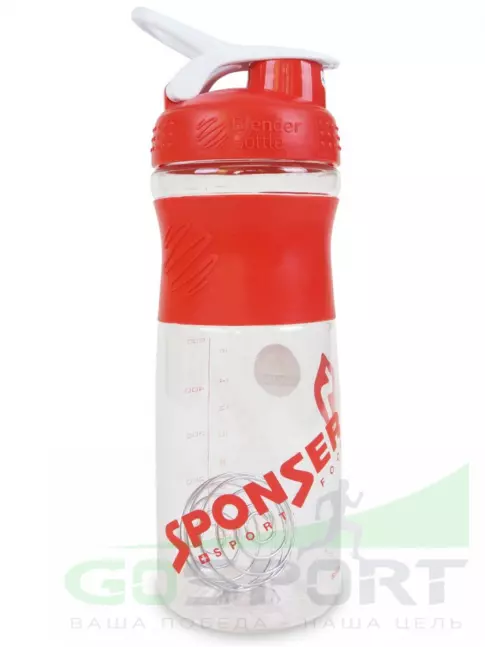 Шейкер 800 мл SPONSER BLENDER BOTTLE 828 мл / 28 oz, Прозрачная бутылка с красным Шейкер 800 мл SPONSER BLENDER BOTTLE 828 мл / 28 oz, Прозрачная бутылка с красным