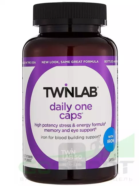 Витаминный комплекс Twinlab Daily One Caps с железом 180 капсул Витаминный комплекс Twinlab Daily One Caps с железом 180 капсул