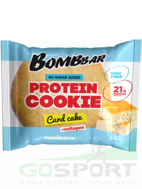 Протеиновый батончик BombBar Protein cookie 4 протеин печенье x 60 г, Творожный кекс Протеиновый батончик BombBar Protein cookie 4 протеин печенье x 60 г, Творожный кекс
