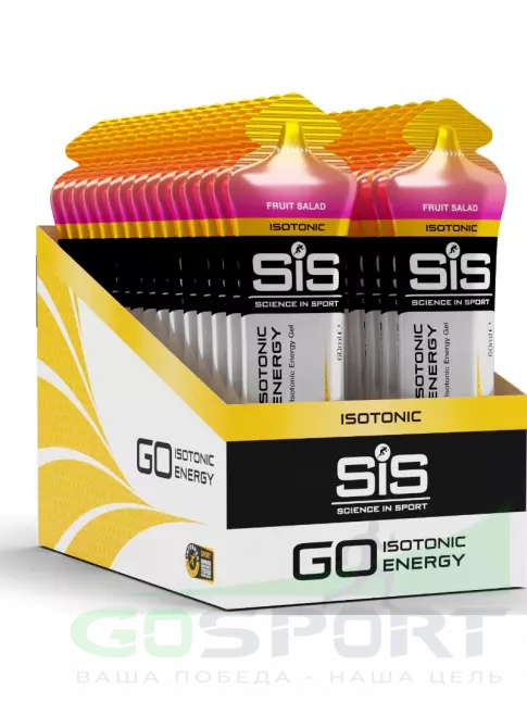 Гель питьевой SCIENCE IN SPORT (SiS) GO Isotonic Energy Gels 30 x 60 мл, Фруктовый салат Гель питьевой SCIENCE IN SPORT (SiS) GO Isotonic Energy Gels 30 x 60 мл, Фруктовый салат