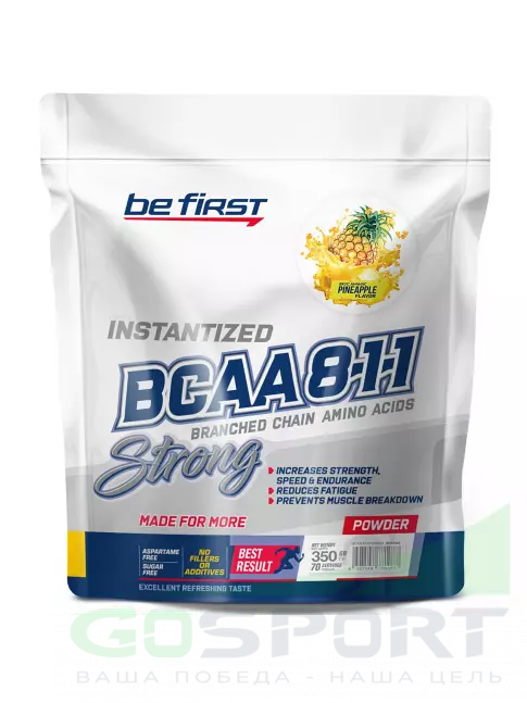 BCAA 8:1:1 Be First BCAA Instantized powder 350 г, Ананас BCAA 8:1:1 Be First BCAA Instantized powder 350 г, Ананас