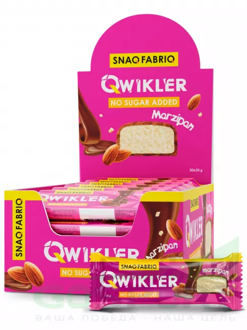 Протеиновый батончик SNAQ FABRIQ Шоколадный батончик QWIKLER 30 x 35 г, Марципан