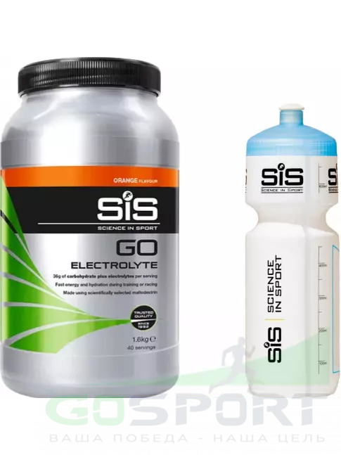 Изотоник SCIENCE IN SPORT (SiS) GO Electrolyte + Бутылочка белая Апельсин №3