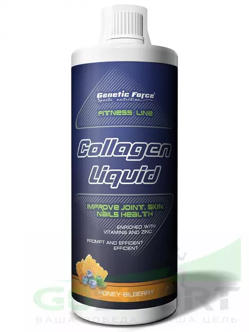 Коллаген жидкий GENETIC FORCE Collagen Liquid 1000 мл., Черника-мед Коллаген жидкий GENETIC FORCE Collagen Liquid 1000 мл., Черника-мед